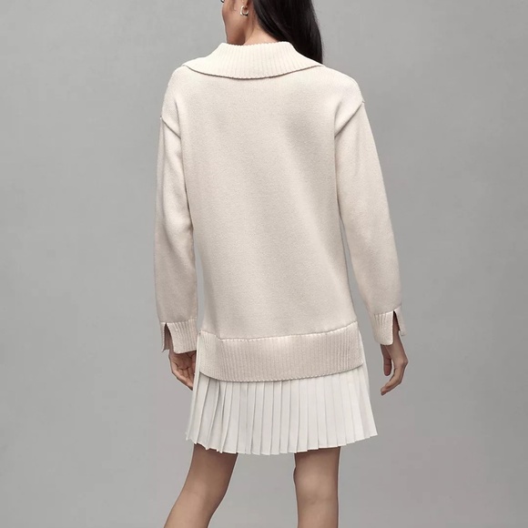 English Factory Twofer Sweater Dress, Cream/Off White, Size Extra Small (XS) - Picture 2 of 7